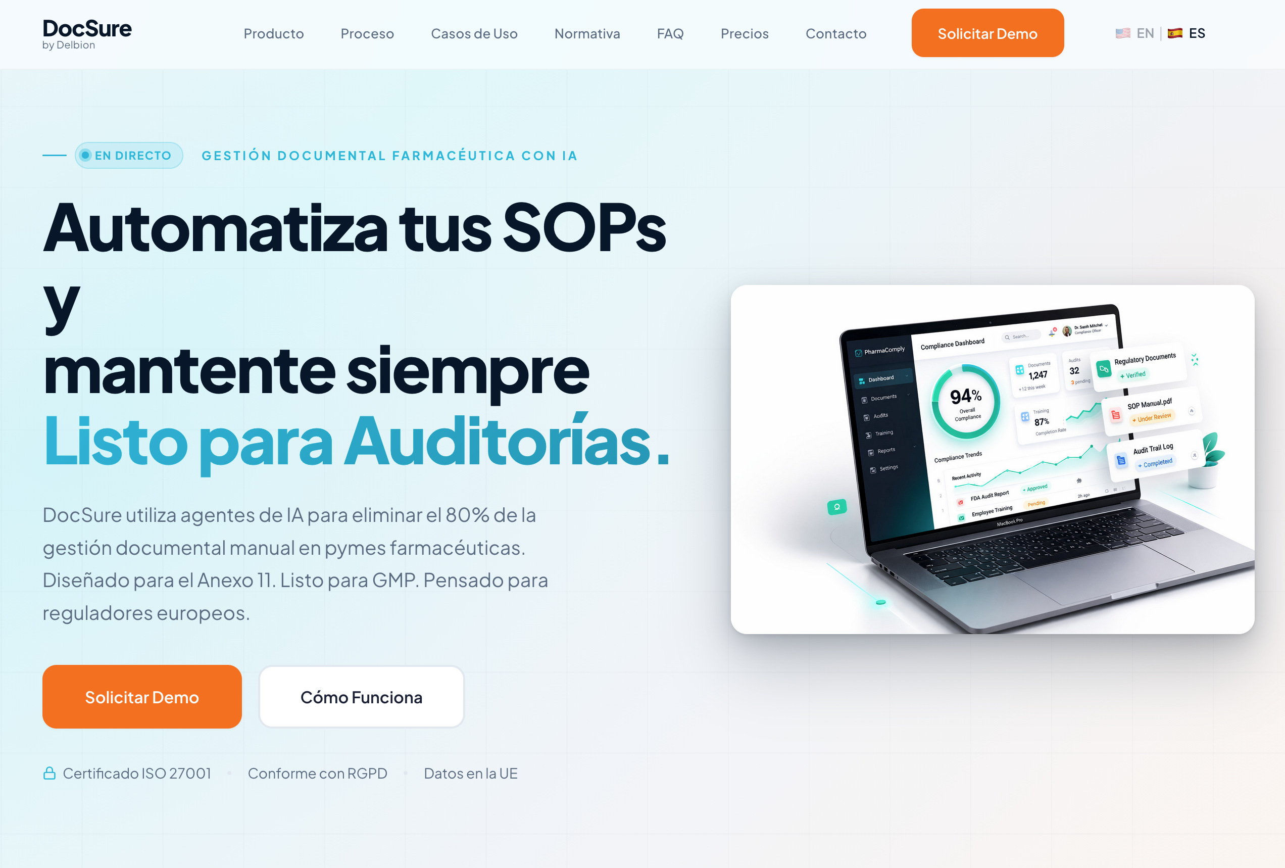 Captura de pantalla de docsure.io